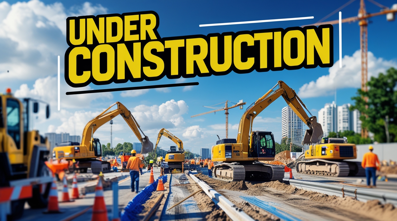 Leonardo Phoenix 10 An image of a bustling road works scene wi 0